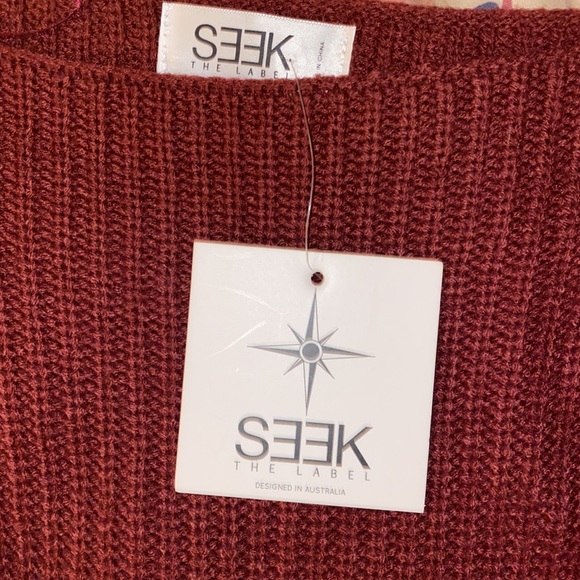 LF Seek Burgundy Cropped Lace Up Knit Sweater Grommet Tie Front Cinched Waist xs - Picture 5 of 6